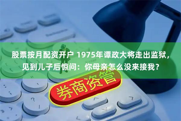 股票按月配资开户 1975年谭政大将走出监狱,见到儿子后惊问:你母亲怎么没来接我?